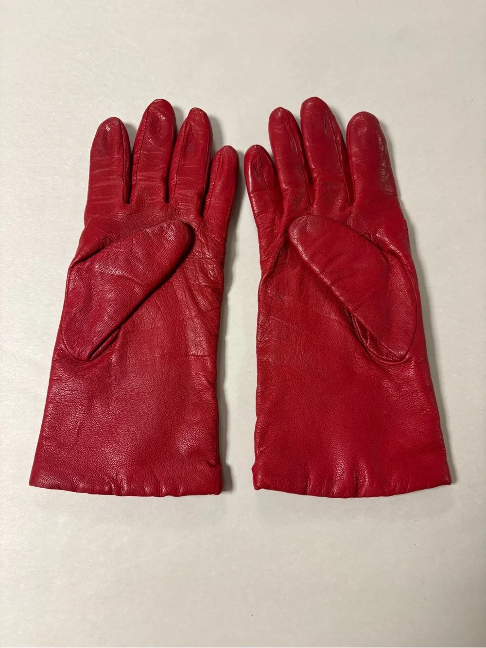 Vintage Fownes Classic Red Leather Women's Driving Gloves Size 7.5
